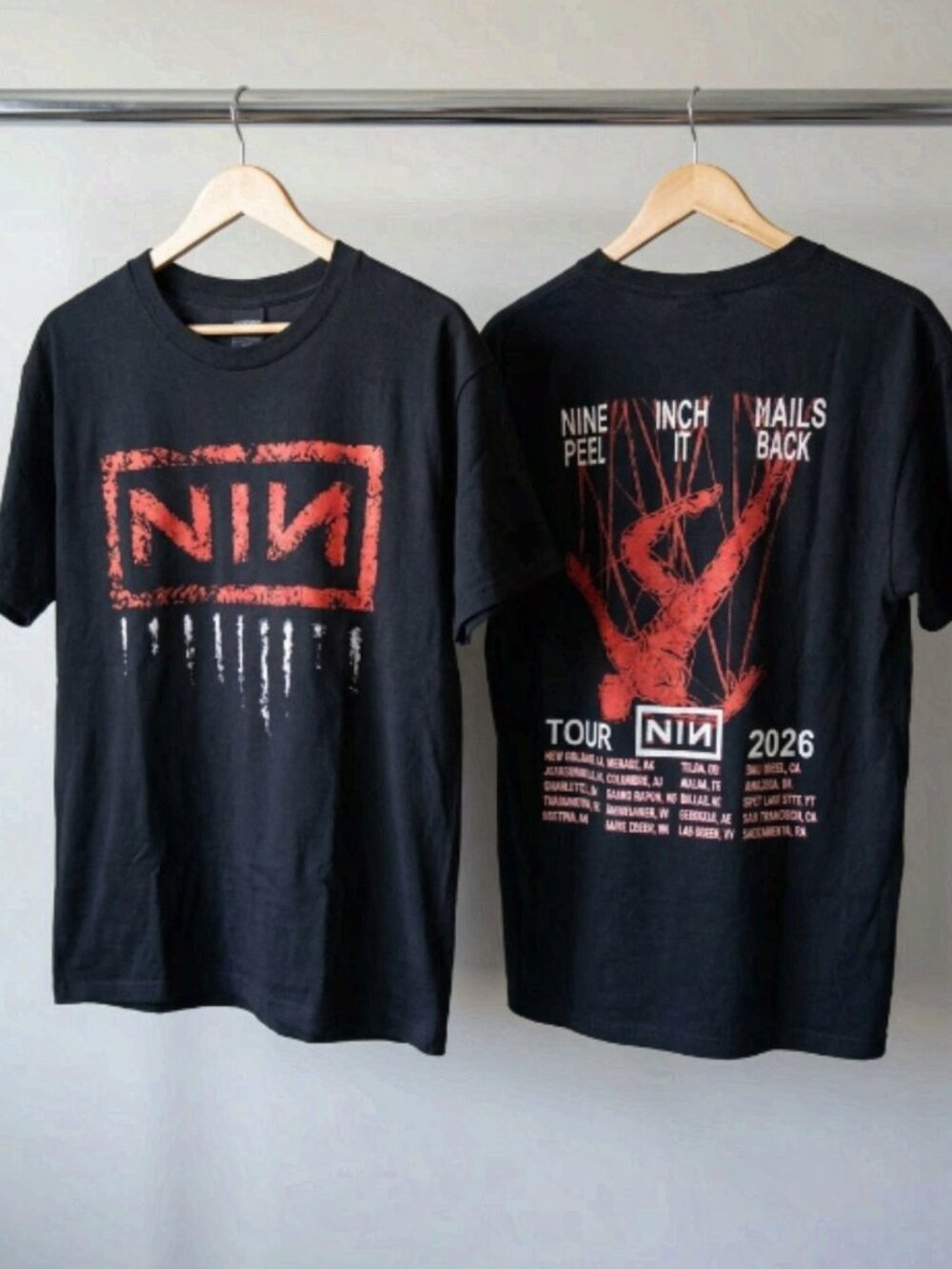 Nine Inch Nails Peel It Back Tour 2026 T-Shirt Reprint